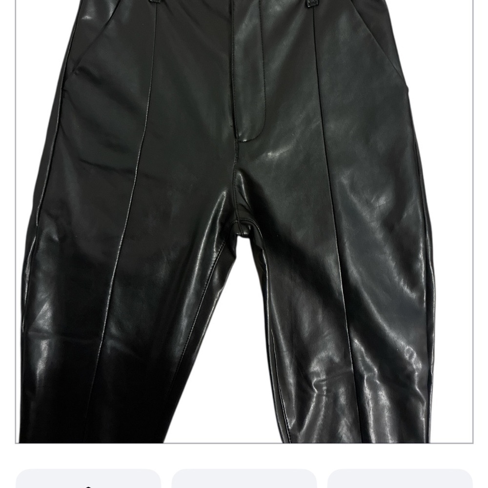 Abercrombie & Fitch Black Skinny high rise Pants faux leather size 27/4 - Picture 2 of 9